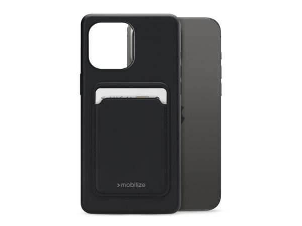 Mobilize Rubber Gelly Card Case Apple iPhone 15 Pro Max Matt Black