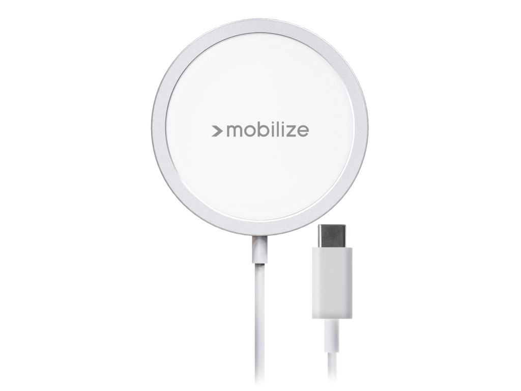 Mobilize Magnetic Wireless Charger Magsafe Compatible 15W White Aluminium