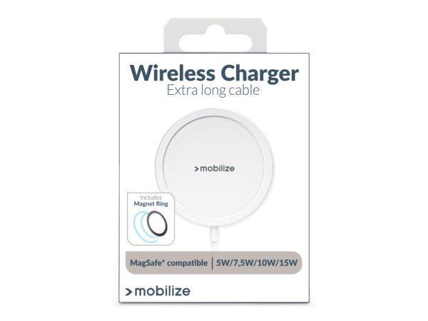 Mobilize Magnetic Wireless Charger Magsafe Compatible 15W White Aluminium