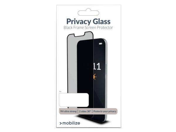 Mobilize Privacy Glass Screen Protector - Black Frame - for Apple iPhone 15/16