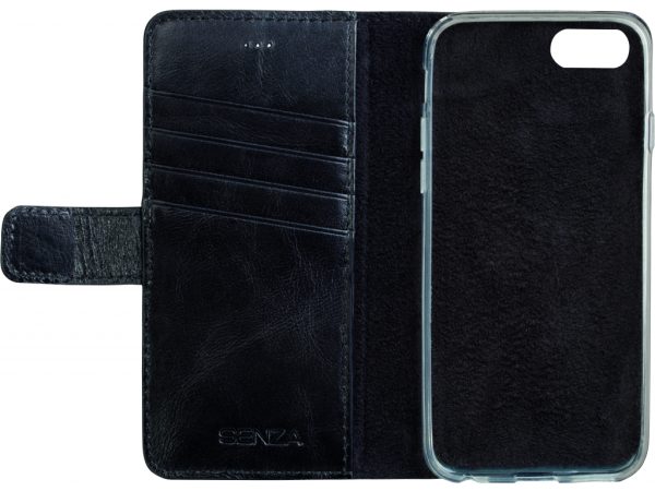 Senza Pure Leather Wallet Apple iPhone 7/8/SE (2020/2022) Deep Black