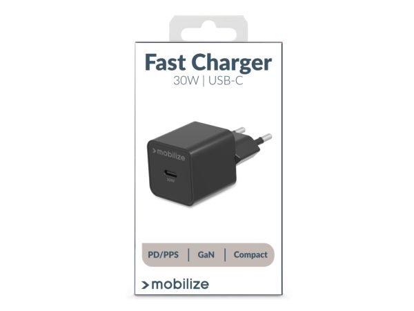 Mobilize Wall Charger USB-C GaN 30W with PD/PPS Black