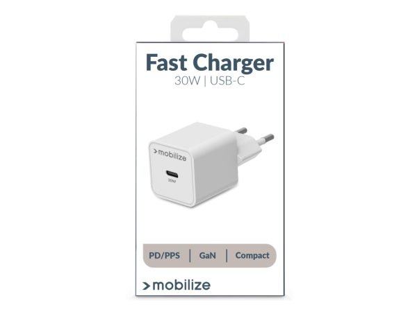 Mobilize Wall Charger USB-C GaN 30W with PD/PPS White