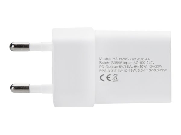 Mobilize Wall Charger USB-C GaN 30W with PD/PPS White