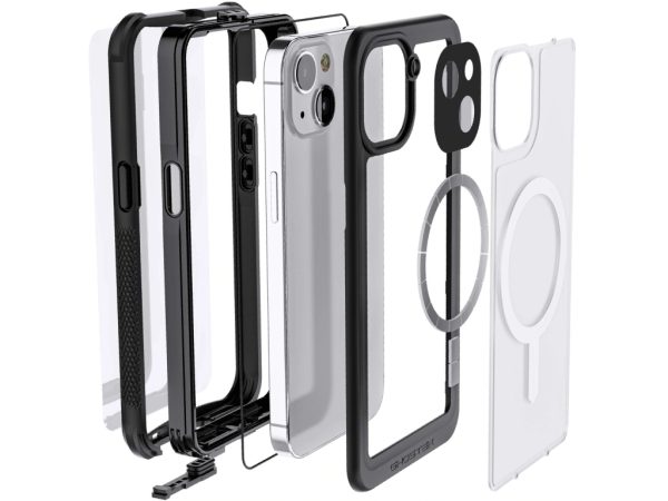 Ghostek Nautical 4 Waterproof MagSafe Case + Belt Swivel Holster Apple iPhone 13 Clear