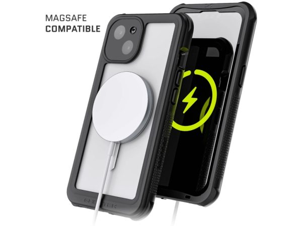 Ghostek Nautical 4 Waterproof MagSafe Case + Belt Swivel Holster Apple iPhone 13 Clear