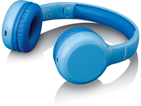 HPB-110BU Lenco On-Ear Stereo Bluetooth Headset for Kids Blue