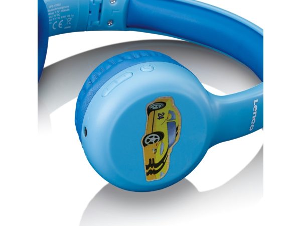 HPB-110BU Lenco On-Ear Stereo Bluetooth Headset for Kids Blue