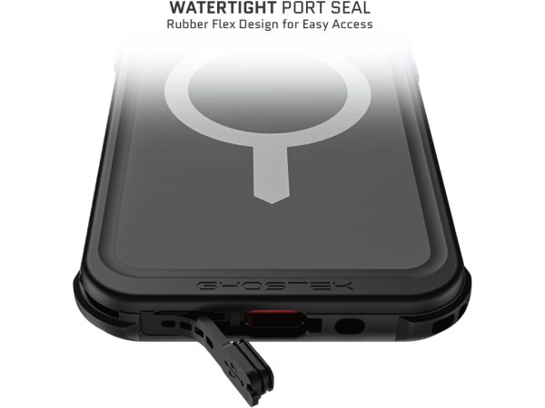 Ghostek Nautical Waterproof MagSafe Case + Belt Swivel Holster Apple iPhone 15 Plus Black