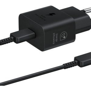 EP-T2510XBEGEU Samsung USB-C PD Wall Charger 25W + USB-C Cable Black Bulk