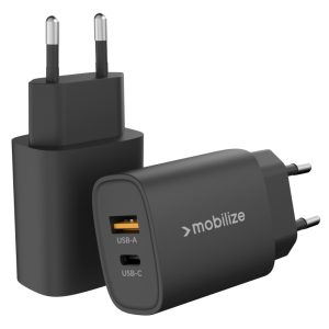 Mobilize Wall Charger USB-C + USB 25W with PD/PPS Black (BULK)