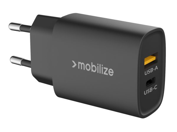 Mobilize Wall Charger USB-C + USB 25W with PD/PPS Black (BULK)