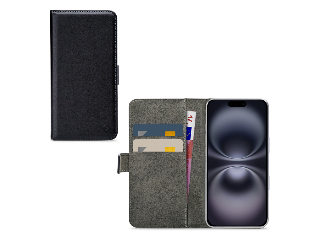 Mobilize Classic Gelly Wallet Book Case Apple iPhone 16 Black