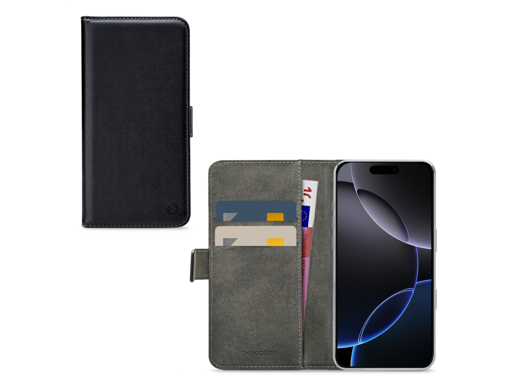 Mobilize Classic Gelly Wallet Book Case Apple iPhone 16 Pro Black