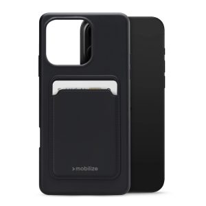 Mobilize Rubber Gelly Card Case Apple iPhone 16 Pro Max Matt Black