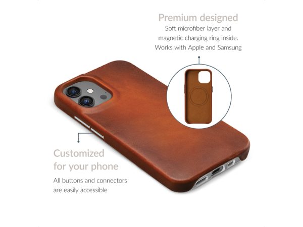 Mobilize Magsafe Compatible Premium Leather Case Apple iPhone 16 Burned Cognac