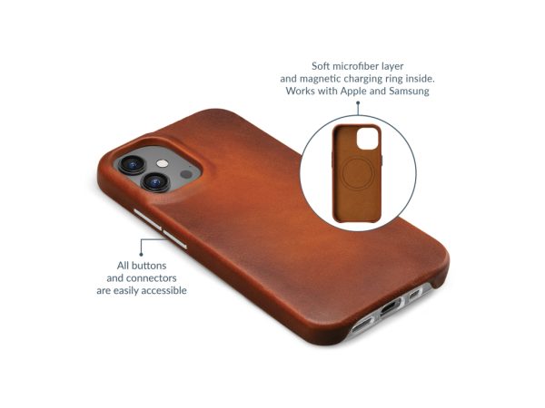 Mobilize Magsafe Compatible Premium Leather Case Apple iPhone 16 Plus Burned Cognac