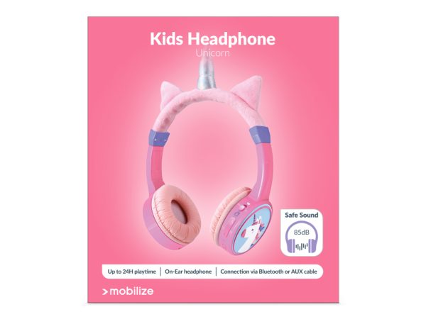 Mobilize Wireless/Wired Over Ear Kids Headphone 85dB Unicorn