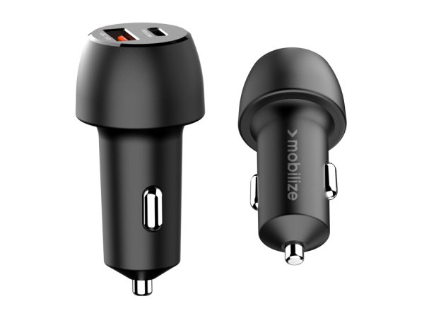 Mobilize Car Charger USB + USB-C 48W with PD/PPS and QC Black