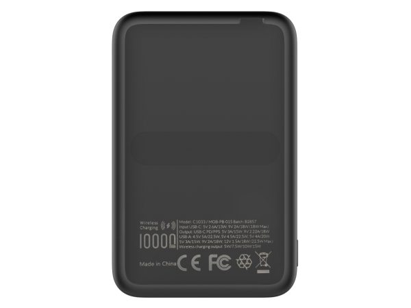 Mobilize Magnetic Wireless Magsafe Compatible PD Stand Power Bank 10000mAh 15W Black