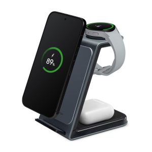 Mobilize 3in1 Aluminium Wireless Charger Station 15W