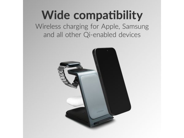 Mobilize 3in1 Aluminium Wireless Charger Station 15W