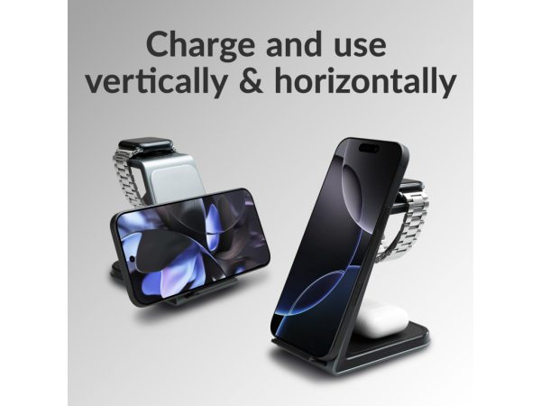 Mobilize 3in1 Aluminium Wireless Charger Station 15W