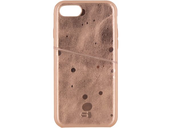 Senza Glam Leather Cover with Card Slot Apple iPhone 7/8/SE (2020/2022) Metallic Rosé