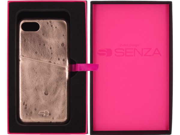 Senza Glam Leather Cover with Card Slot Apple iPhone 7/8/SE (2020/2022) Metallic Rosé