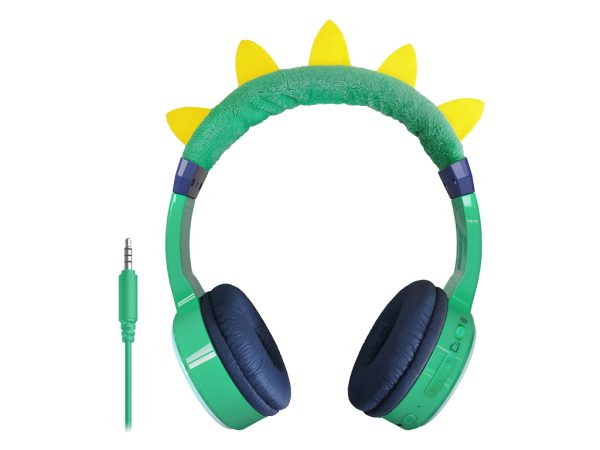 Mobilize Wireless/Wired Over Ear Kids Headphone 85dB Dinosaur