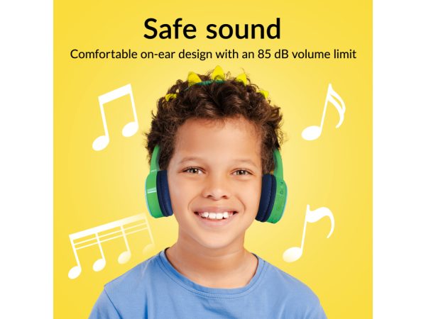 Mobilize Wireless/Wired Over Ear Kids Headphone 85dB Dinosaur