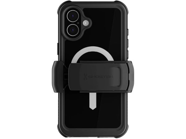 Ghostek Nautical Waterproof MagSafe Case + Belt Swivel Holster Apple iPhone 16 Plus Black