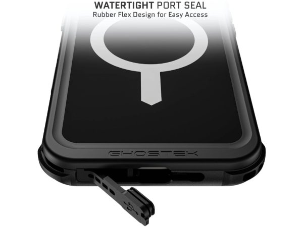 Ghostek Nautical Waterproof MagSafe Case + Belt Swivel Holster Apple iPhone 16 Plus Black