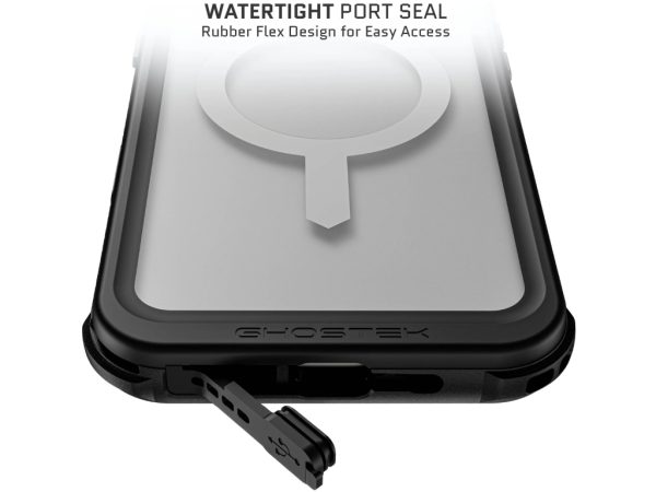 Ghostek Nautical Waterproof MagSafe Case + Belt Swivel Holster Apple iPhone 16 Plus Clear