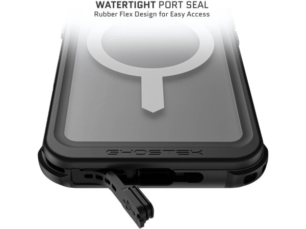 Ghostek Nautical Waterproof MagSafe Case + Belt Swivel Holster Apple iPhone 16 Pro Clear