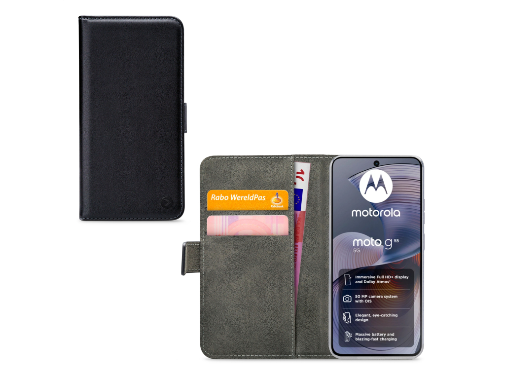 Mobilize Classic Gelly Wallet Book Case Motorola Moto G55 Black