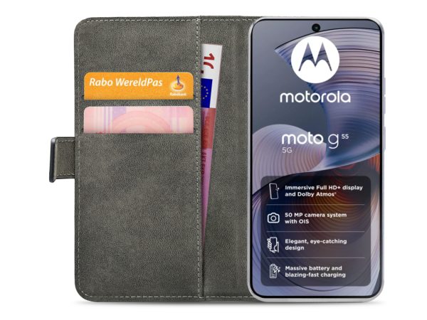 Mobilize Classic Gelly Wallet Book Case Motorola Moto G55 Black